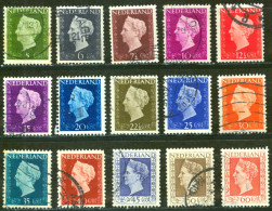 Netherlands Sc# 286-300 Used 1947-1948 Queen Wilhelmina - Usati