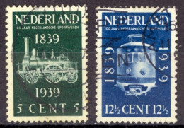 Netherlands Sc# 214-215 Used 1939 Railroads - Usati