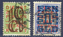 Netherlands Sc# 135-136 Used 1923 Overprints - Usati