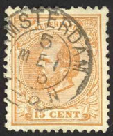 Netherlands Sc# 27 Used 1872-1888 15c William III - Gebruikt