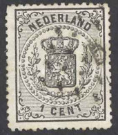 Netherlands Sc# 18 Used 1869-1871 1c Black Coat Of Arms - Usati