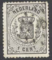 Netherlands Sc# 18 Used 1869-1871 1c Black Coat Of Arms - Gebruikt