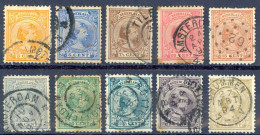 Netherlands Sc# 40-49 Used 1891-1894 3c-50c Coat Of Arms - Oblitérés