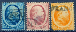 Netherlands Sc# 4-6 Used 1864 5c-15c King William III - Used Stamps