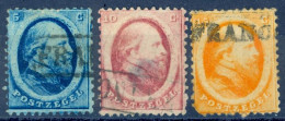 Netherlands Sc# 4-6 Used 1864 5c-15c King William III - Gebraucht