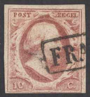 Netherlands Sc# 2 Used (a) 1852 10c King William III - Gebraucht