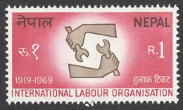 Nepal Sc# 220 MH 1969 ILO 50th - Nepal