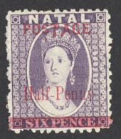Natal Sc# 79b MH 1895 ½p On 6p "Pennv" Queen Victoria - Natal (1857-1909)