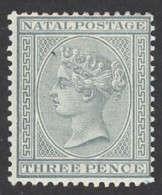 Natal Sc# 69 MH 1889 3p Gray Queen Victoria - Natal (1857-1909)