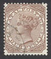 Natal Sc# 53 Used 1878 4p Queen Victoria - Natal (1857-1909)