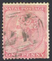 Natal Sc# 51 Used (a) 1874-1878 1p Rose Queen Victoria  - Natal (1857-1909)