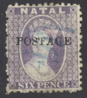 Natal Sc# 49 Used (b) 1875 6p Overprint Queen Victoria - Natal (1857-1909)