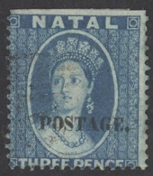 Natal Sc# 19A Used 1869 3p Queen Victoria - Natal (1857-1909)