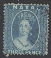 Natal Sc# 9 Used 1860 3p Queen Victoria - Natal (1857-1909)