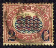 Italy Sc# 43 Used (b) 1878 2c On 5l Surcharged Official - Afgestempeld