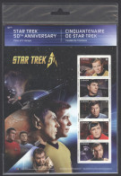 Canada Sc# 2912 MNH Pane/5 (sealed) 2016 Star Trek  - Neufs