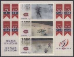 Canada Sc# 2340 MNH Souvenir Sheet 2009 $3 Montreal Canadiens 100th - Ungebraucht