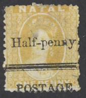 Natal Sc# 61 Used (a) 1877 ½p On 1p Queen Victoria - Natal (1857-1909)