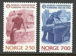 Norway Sc# 890-891 MNH 1986 2.50k-7k New Federation Of Craftsmen - Nuovi