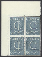 Norway Sc# 497 FD Cancel Block/4 1966 90o Europa - Used Stamps