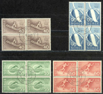 Norway Sc# 486-489 FD Cancel Block/4 1966 World Ski Championships - Usados