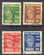 Norway Sc# 145-148 Used (a) 1929 Niels Henrik Abel - Usati