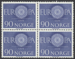 Norway Sc# 387 MNH Block/4 1960 Europa - Unused Stamps