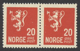Norway Sc# 119 MNH Pair 1927 20o Scarlet Lion Rampant - Ongebruikt