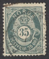 Norway Sc# 29 Used 1878 35o Post Horn & Crown - Usati