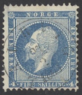 Norway Sc# 4 Used (a) 1856-1857 4s King Oscar I - Oblitérés