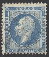 Norway Sc# 4 Used (a) 1856-1857 4s King Oscar I - Gebraucht