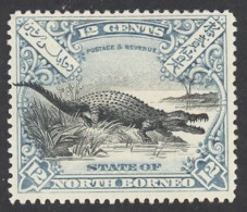 North Borneo Sc# 86 MH 1897-1900 12c Saltwater Crocodile - Borneo Septentrional (...-1963)