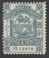 North Borneo Sc# 43 MH 1887-1892 10c Coat Of Arms - Nordborneo (...-1963)