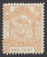 North Borneo Sc# 36 MH 1887-1892 1c Coat Of Arms - North Borneo (...-1963)