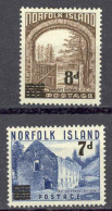 Norfolk Island Sc# 21-22 MH 1958 Surcharged Definitives - Isla Norfolk