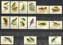 Norfolk Island Sc# 126-140 MNH 1970-1971 Birds - Norfolk Island