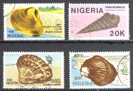 Nigeria Sc# 513-516 SG# 539/42 Used 1987 Seashells - Nigeria (1961-...)