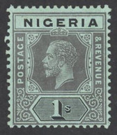 Nigeria Sc# 8b MH 1914-1927 1sh Olive Back King George V - Nigeria (...-1960)