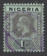 Nigeria Sc# 8 Used 1914-1927 1sh Black, Green King George V - Nigeria (...-1960)