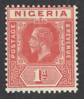 Nigeria Sc# 2 MH (a) 1914-1927 1p Carmine King George V - Nigeria (...-1960)