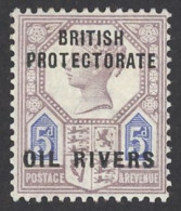 Niger Coast Protectorate Sc# 5 MH (a) 1892 5p Overprints Queen Victoria - Nigeria (...-1960)