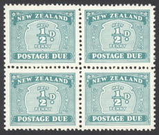 New Zealand Sc# J22 MNH Block/4 1939 ½p Postage Due - Impuestos