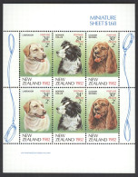 New Zealand Sc# B114a MNH Souvenir Sheet 1982 Dogs - Ungebraucht