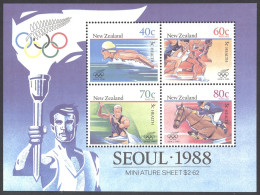 New Zealand Sc# B133a MNH Souvenir Sheet 1988 Summer Olympics - Ongebruikt