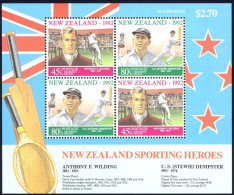 New Zealand Sc# B142a MNH Souvenir Sheet 1992 Athletes - Neufs