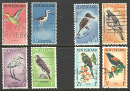 New Zealand Sc# B57-B64 SG# 776/813 Used (a) 1959-1960 Birds - Usati