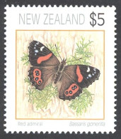 New Zealand Sc# 1079 MNH 1991-2008 $5 Butterflies - Unused Stamps