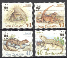 New Zealand Sc# 1023-1026 SG# 1590/3 Used 1991 40c Tuatara Lizard - Usati