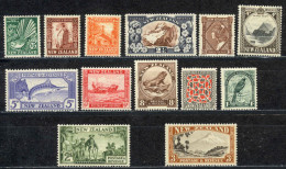 New Zealand Sc# 203-216 (no 1p) MH 1936-1942 Wmk Multi NZ&star Definitives - Ongebruikt