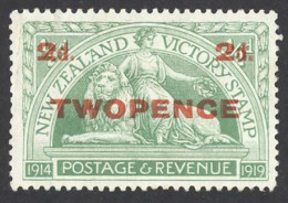 New Zealand Sc# 174 MH (a) 1922 2p On ½p Peace & British Lion - Ongebruikt